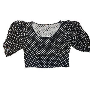 Black and White Polka Dot Crop Top
